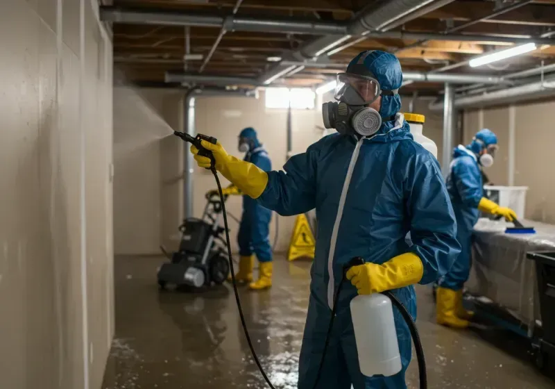 Basement Sanitization and Antimicrobial Treatment process in Beverly, MA